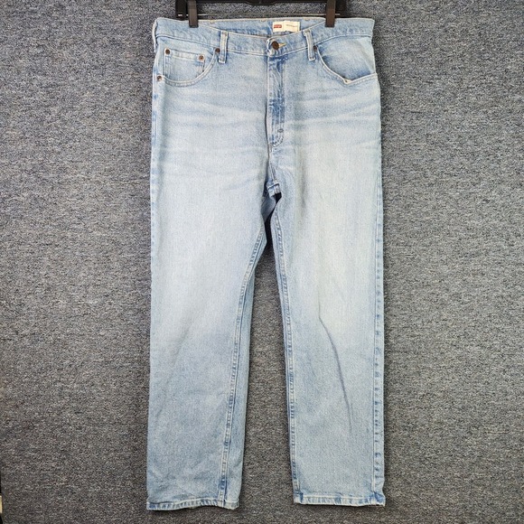 Wrangler Mens Straight Leg Regular Fit Blue Light Wash Jean‎ Size 36X30 - Picture 1 of 10
